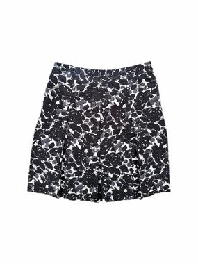 J. Crew Black and White Floral Asymmetrical Skirt